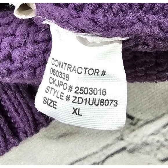 Vintage Calvin Klein Sweater Jacket Full Zip Purple WOMENS SIZE XL - Picture 4 of 6